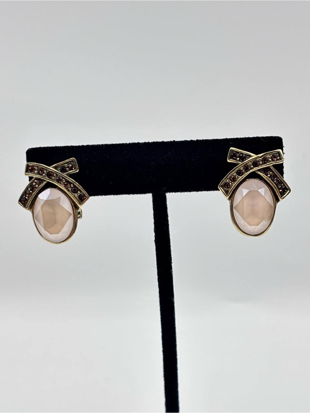 Heidi Daus Conscious Coupling Statement Earrings with Omega Clip for Pierced Ear